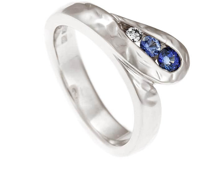 Sophie's Sea Inspired Fairtrade 18 carat white gold, sapphire and diamond eternity ring