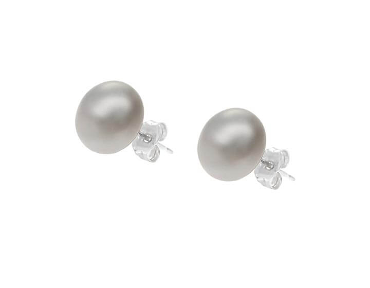 Grey River Pearl and Sterling Silver Stud Earrings