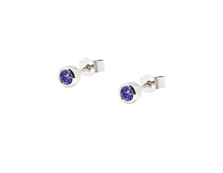 Sleek 9ct White Gold and Sapphire Stud Earrings