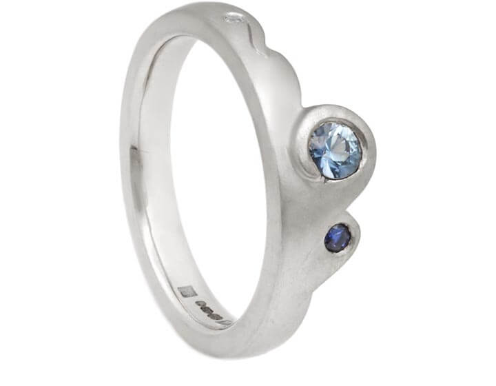 Amy's Ocean Inspired Fairtrade 18ct White Gold Sapphire Engagement Ring