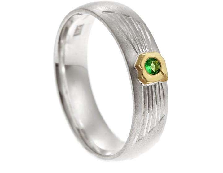 Callum's Surprise Mixed Metal and Tsavorite Engagement Ring