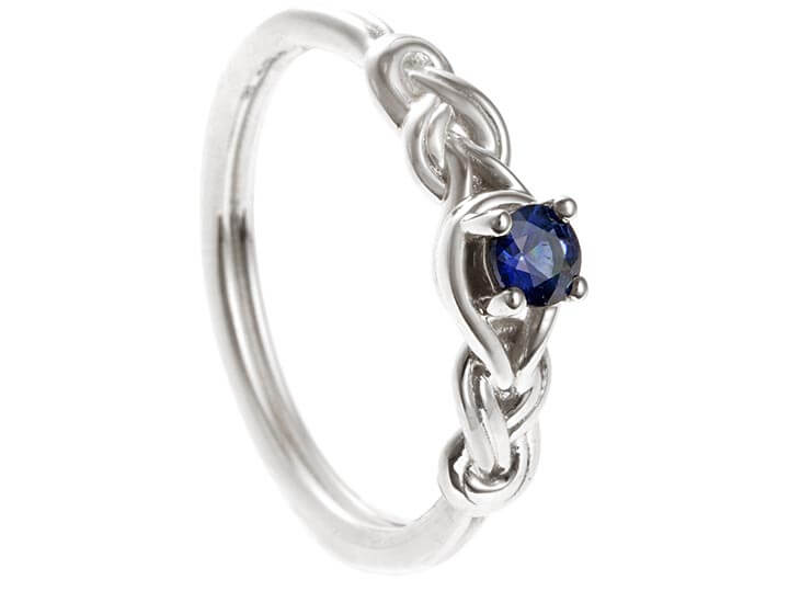 James's Rock Climbing Inspired White Gold and Sapphire Engagement Ring