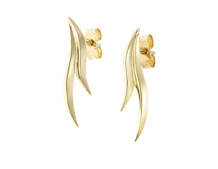 Palm Leaf Inspired Earrings in Recycled 9ct Yellow Gold