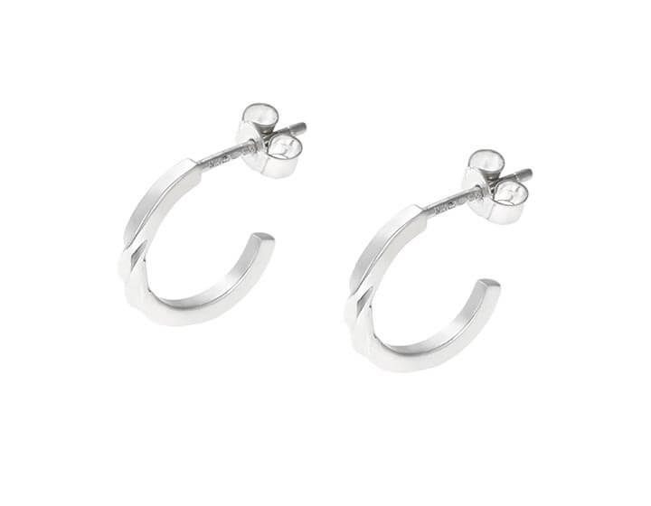 Recycled Sterling Silver Twisting Hoop Earrings