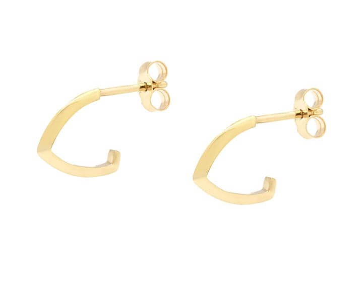 Striking Fairtrade 9ct Yellow Gold 3/4 Triangle Hoop Earrings