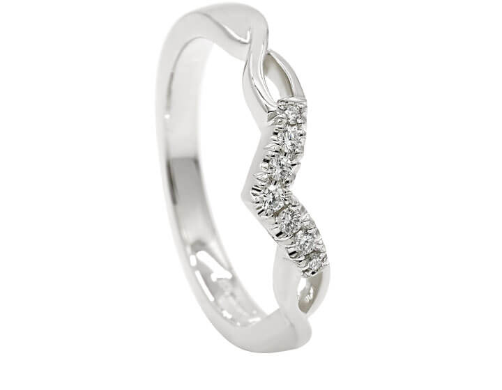 Celtic Inspired Diamond Wishbone Eternity Ring