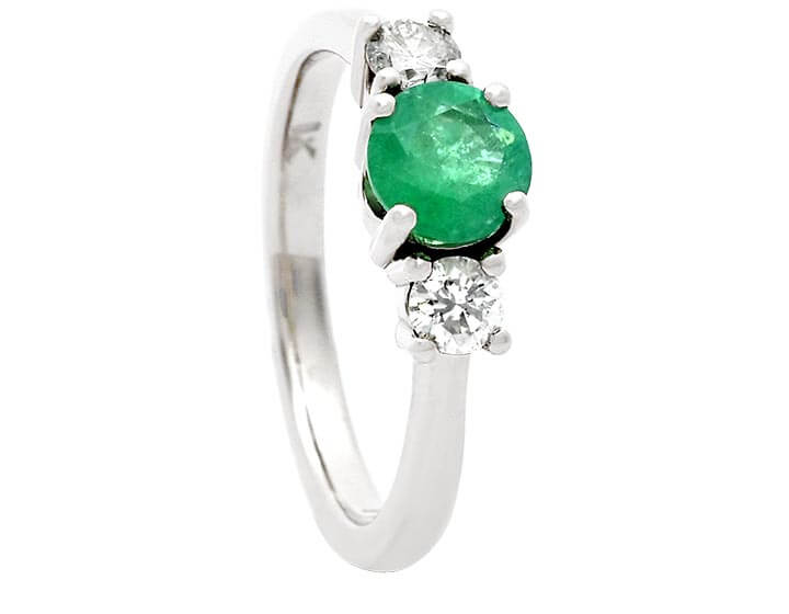 Emily's Emerald and Diamond Trilogy Engagement Ring