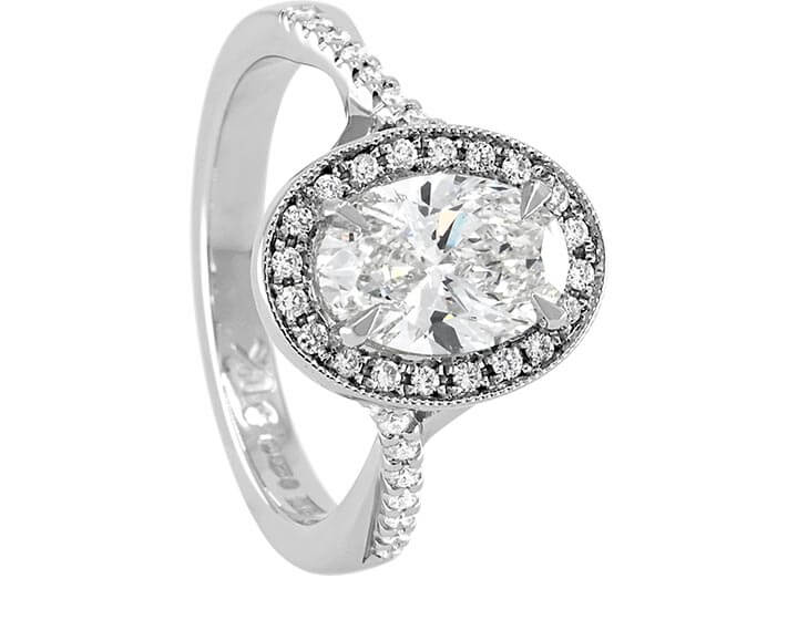 Tiffanie's Platinum and Diamond Halo Twist Engagement Ring