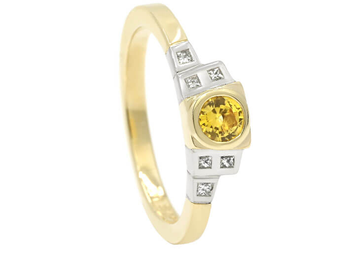 Sunrise Inspired Yellow Sapphire in Fairtrade Mixed Metal