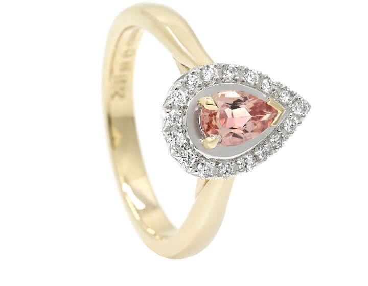 Showstopping Peach Imperial Topaz and Fairtrade Gold Engagement Ring