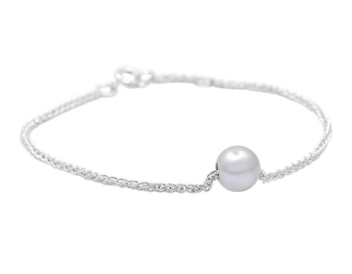 Sterling Silver and Grey Cultured River Pearl Bracelet