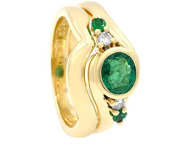 An Emerald Engagement and Wedding Ring Set for Sarah