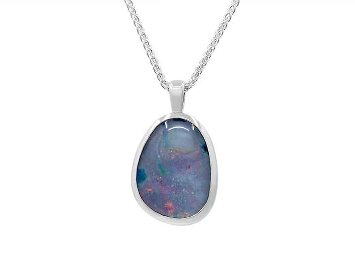 A Bespoke Sterling Silver Opal Pendant