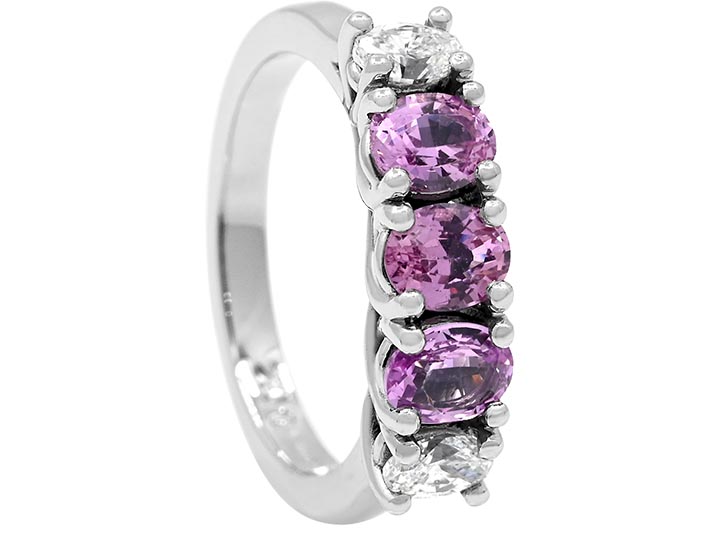 Sam's Pink Sapphire, Diamond and Platinum Engagement Ring