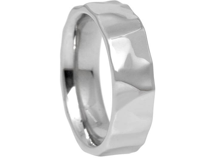 Ian's Contemporary Wedding Band with Abstract Ripple Finish