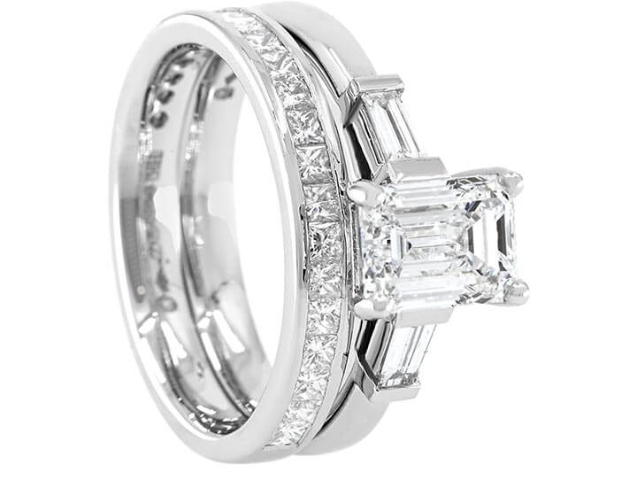 Alison's Platinum and Diamond Engagement and Wedding Ring Set