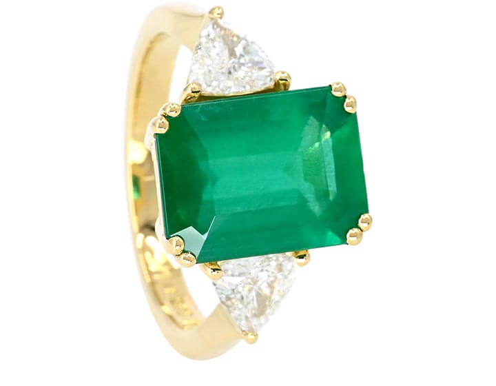 Statement Emerald Trilogy for Katharine's Engagement Ring