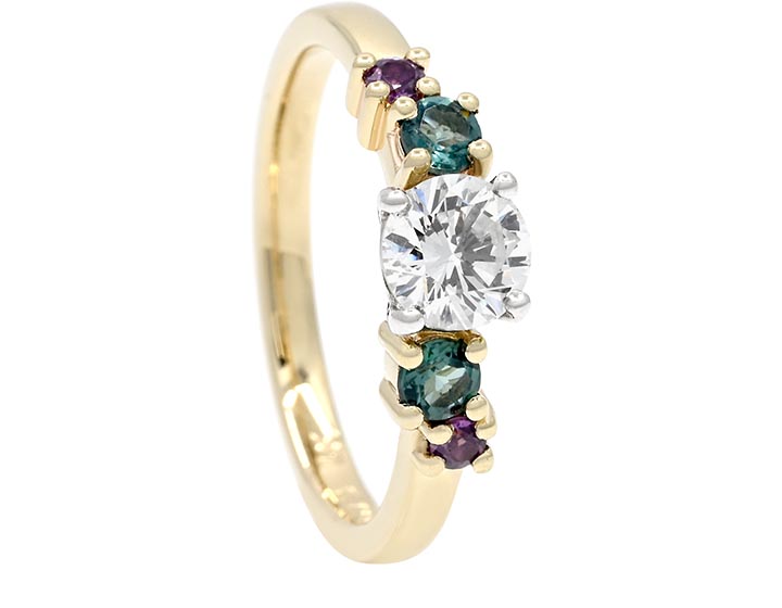 Ellie's Mixed Gemstone Scatter Set Engagement Ring