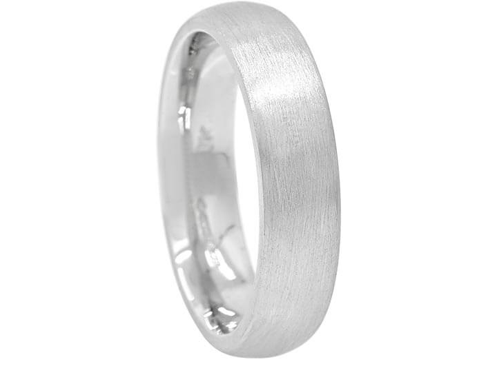 5mm Platinum Wedding Ring with Satin Finish