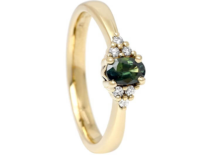 A Green Sapphire and Diamonds for Hannah