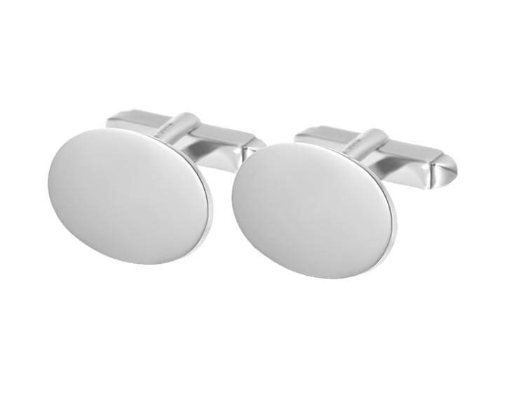 Sterling silver oval cufflinks with hinged backs