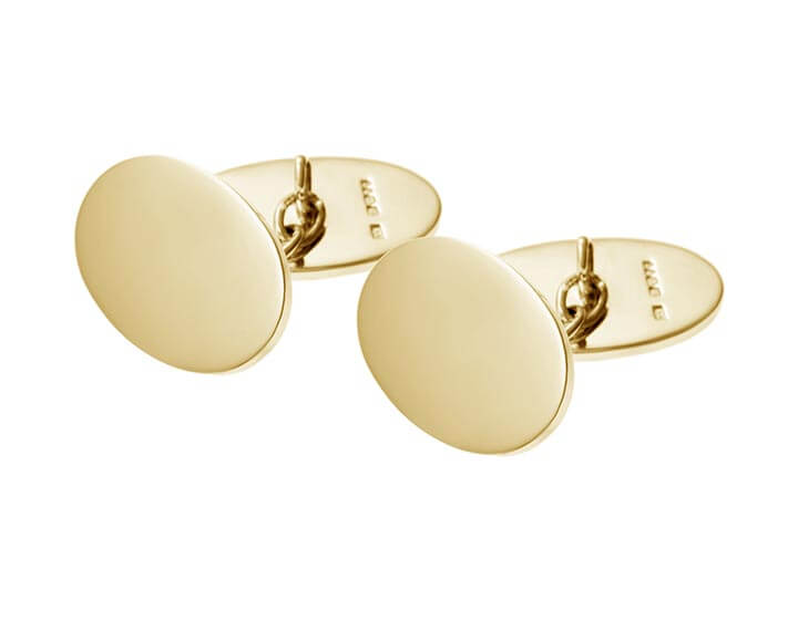 9ct Yellow Gold Oval Double Cufflinks