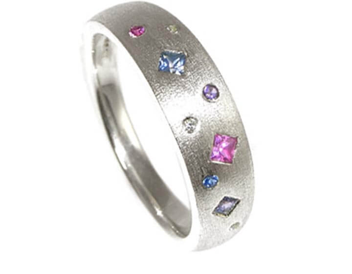 Sapphire and diamond eternity ring. 