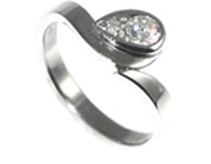 Bespoke platinum dress ring using the customer's own two brilliant cut diamonds