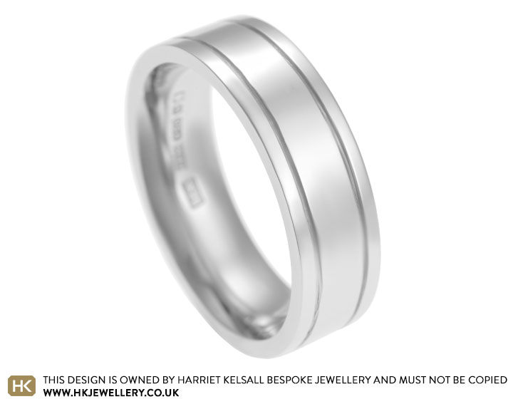 Zoe's platinum and diamond wedding band