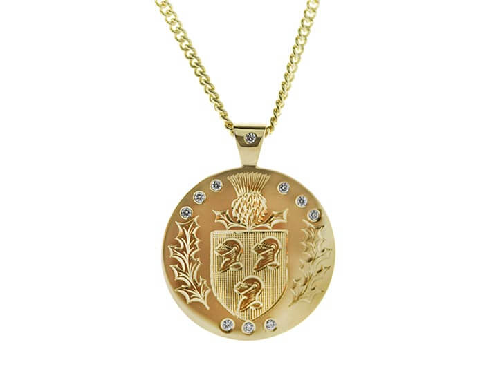 Bespoke 9ct Yellow Gold Family Crest Pendant