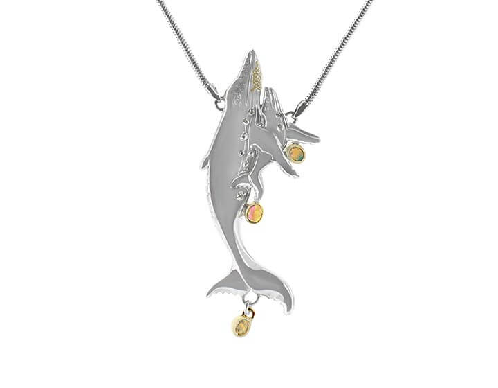 Becca's Striking Humpback Whale Inspired Mixed Metal Pendant