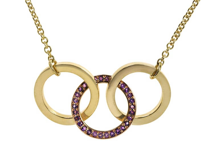 Helena's Mixed Gold Birthstone Eternity Necklace