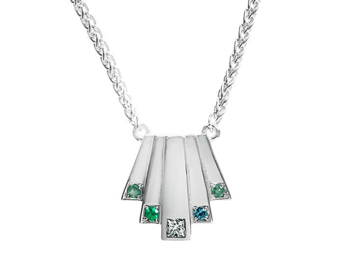 Nikki's Double Faced Platinum Pendant with Family Birthstones