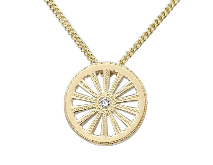 Gold and Diamond 'Diatom' Pendant