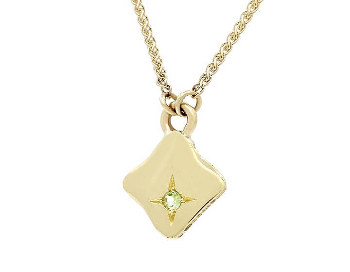 Alice's birthstone pendant using family gold