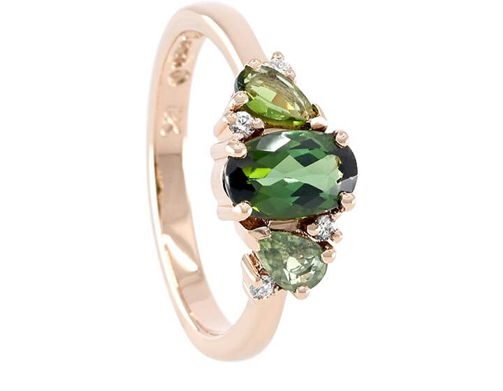 Sophie's Mix of Green Engagement Ring