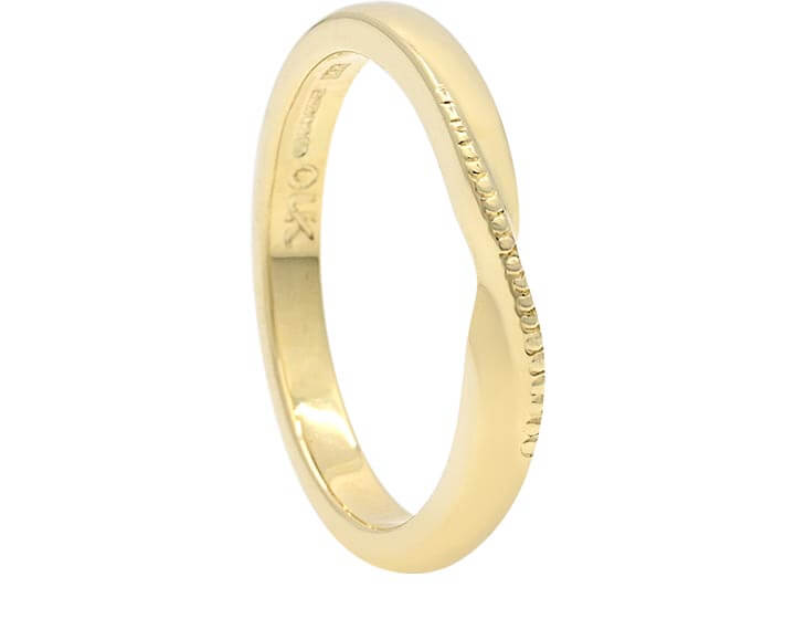 Hannah's Mobius Twist Style and Millegrain Wedding Ring