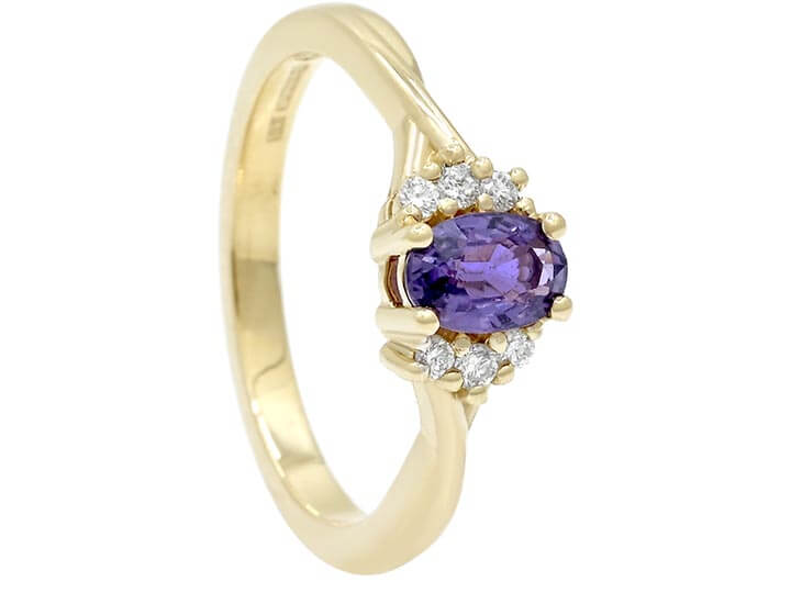 Elena's Purple Sapphire and Diamond Engagement Ring