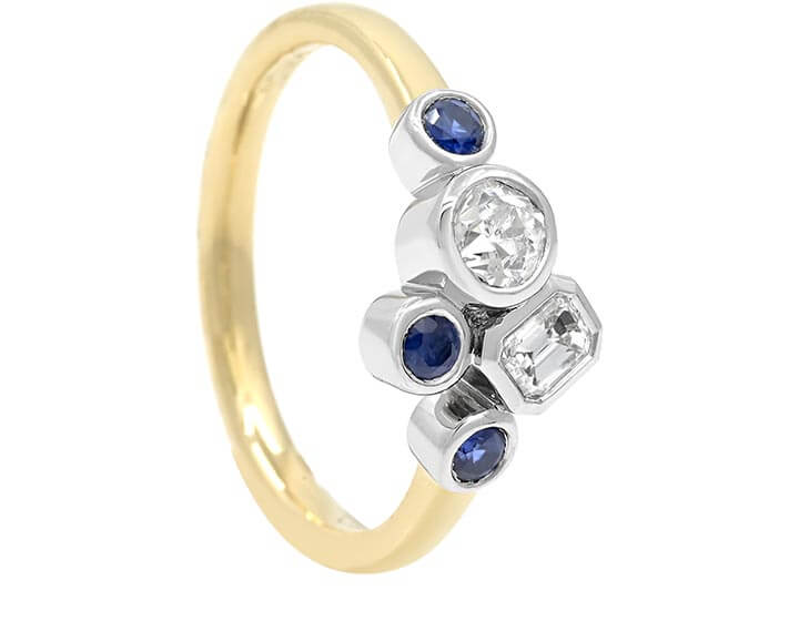 Balancing Diamonds and Sapphires Modern Eternity Ring