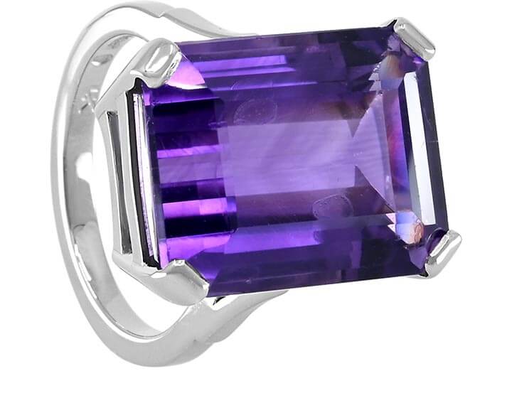 Hala's Statement Amethyst and Platinum Dress Ring