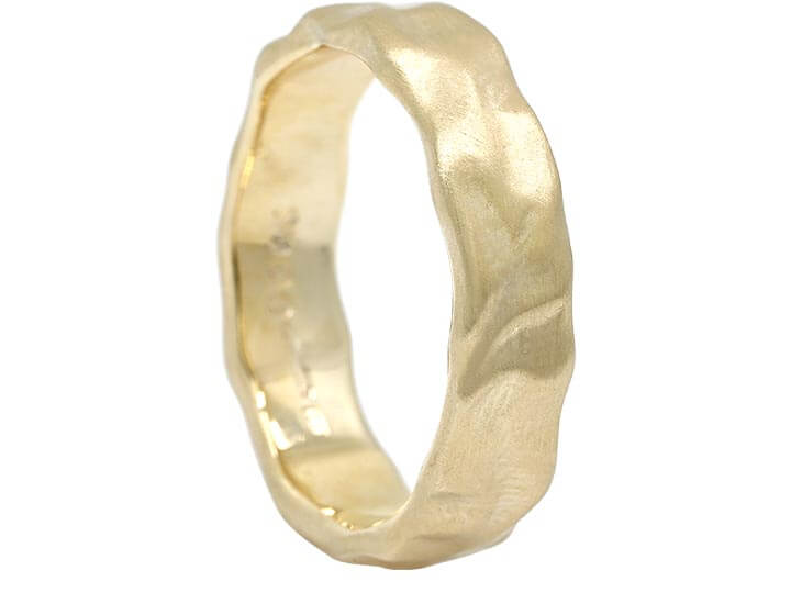 Fairtrade 9ct Yellow Gold 'Molten' Wedding Ring