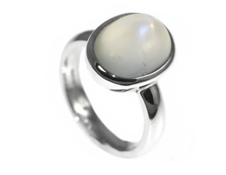 Fiona's stunning cabochon moonstone ring