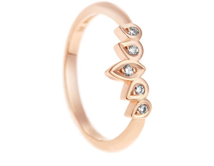 Fairtrade 9 carat rose gold eternity ring with round brilliant cut diamonds totalling 0.07ct