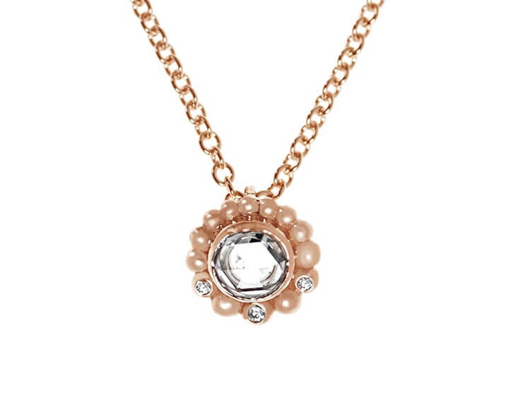 Fairtrade 9ct rose gold necklace with diamonds totalling 0.48ct