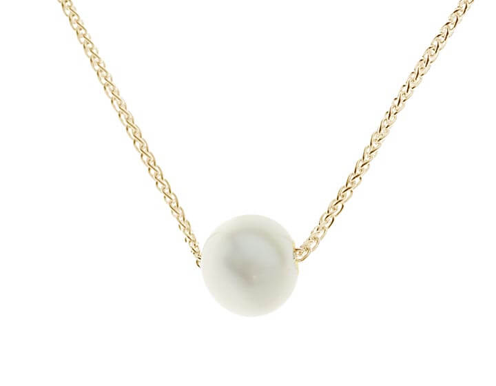 9ct Yellow Gold Necklace with Cultured Ivory Pearl