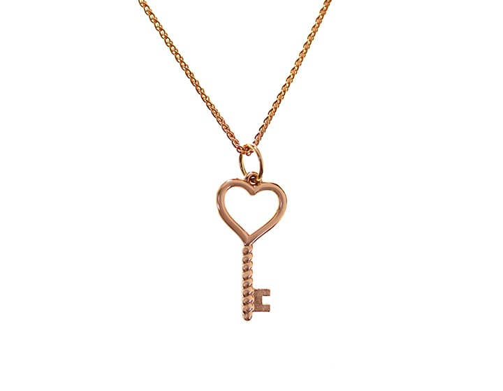 Key Pendant in Fairtrade 9ct Rose Gold