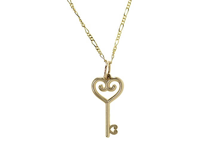 Key Pendant in Fairtrade 9ct Yellow Gold