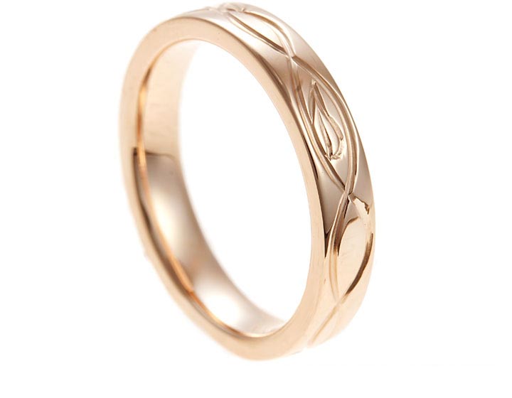 Emma's 9ct Rose Gold Wedding Ring with Engraved Detail