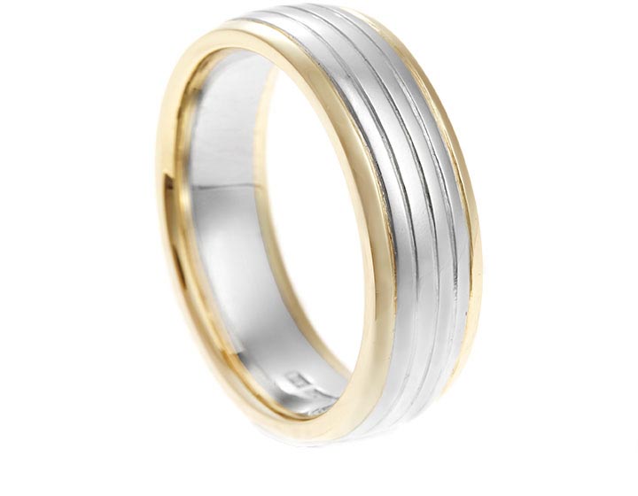 Anna's Mixed Metal Palladium and 9ct Yellow Gold Wedding Ring