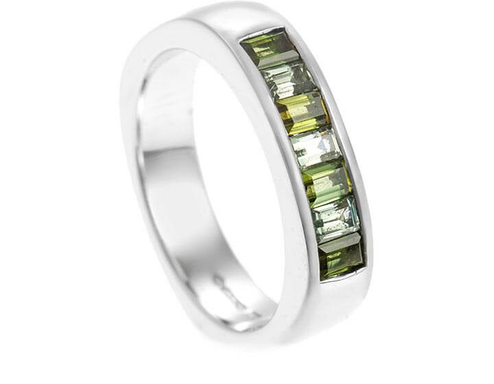 Carol's Platinum, Tourmaline And Green Sapphire Eternity Ring